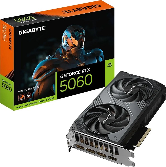 Видеокарта nVidia RTX 5060 Gigabyte GV-N5060WF2OC-8GD;
