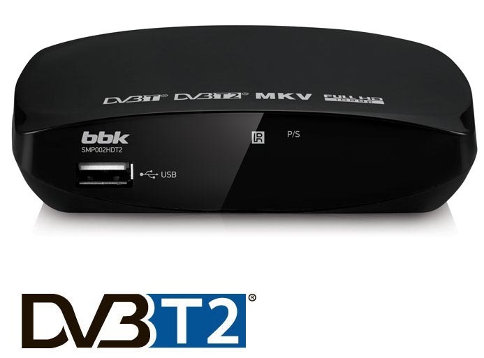 Цифровой ресивер DVB-T2 BBK (SMP002HDT2); HDMI,USB,RCA;