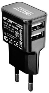 Зарядное устройство USB сетевое Ginzzu GA-3210UB;