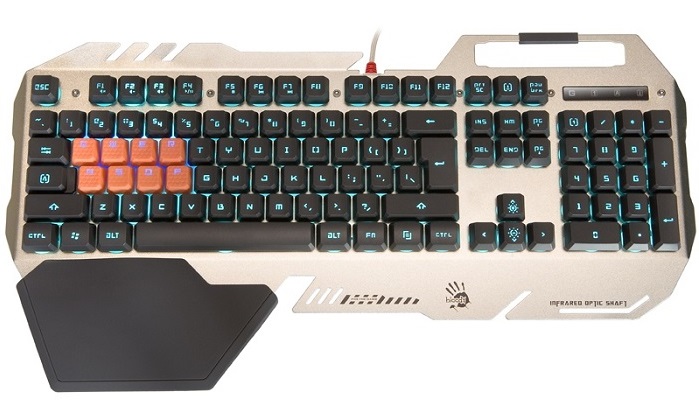 Клавиатура A4Tech Bloody B418 Gold; мембранно-механическая;