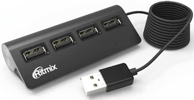 USB-хаб Ritmix CR-2400 Black; 4 порта;