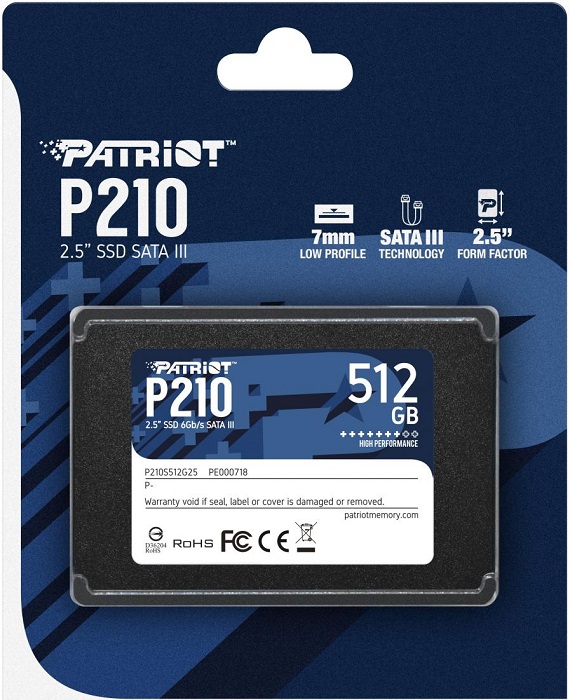 SSD-накопитель 2.5" 512Гб Patriot Memory P210