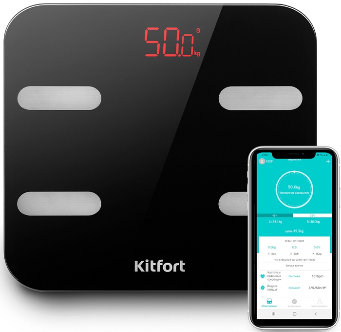 Весы напольные с анализатором KitFort KT-806;
