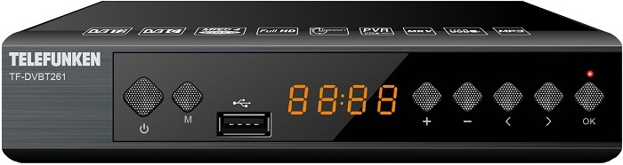 Цифровой ресивер DVB-T2 TELEFUNKEN (TF-DVBT261); HDMI,2xUSB,AV;