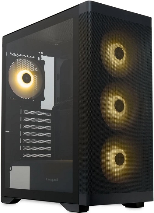 Корпус HSPD M520-TGBK-ARGB; ATX; Midi-Tower; боковое