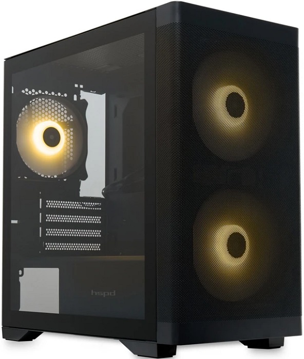 Корпус HSPD M320-TGBK-ARGB; mATX; Mini-Tower; боковое