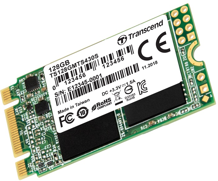 SSD-накопитель M.2 128Гб Transcend MTS430 (TS128GMTS430S);