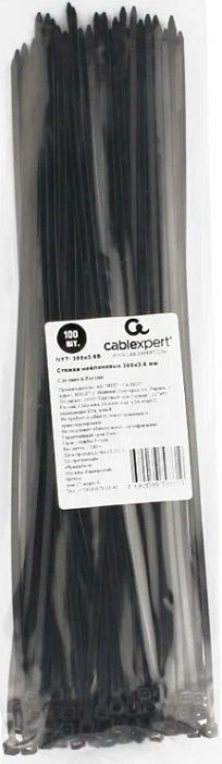 Стяжки 300x3.6 мм Cablexpert (NYT-300x3.6B); черный;