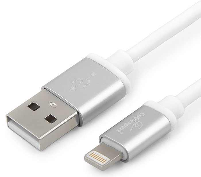 Кабель AM/Lightning Cablexpert Silver (CC-S-APUSB01W-1.8M); 1.8